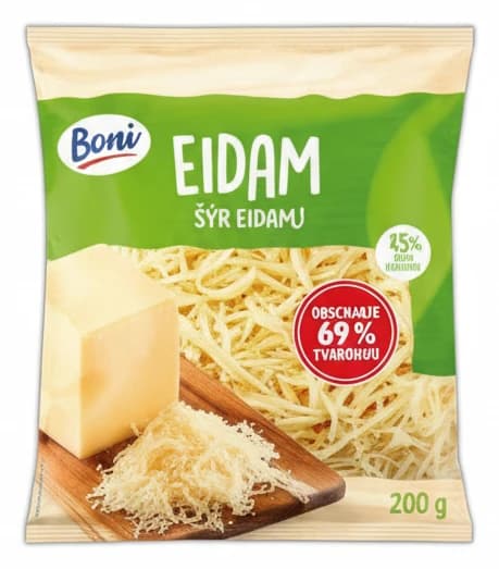 Strouhaný sýr Eidam 45% Boni