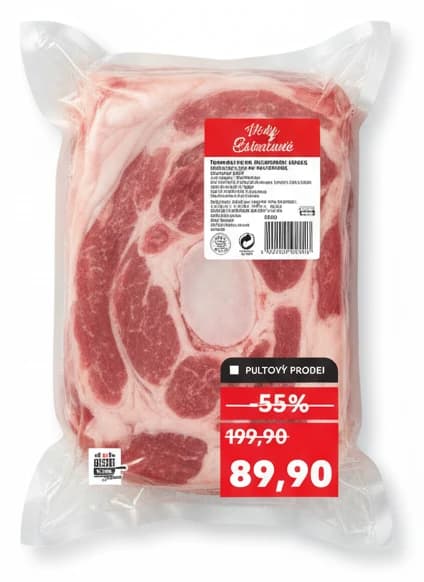 Vepřová krkovice s kostí, v celku