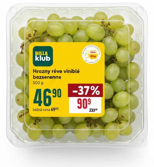 Hrozny révy vinné bílé bezsemenné
