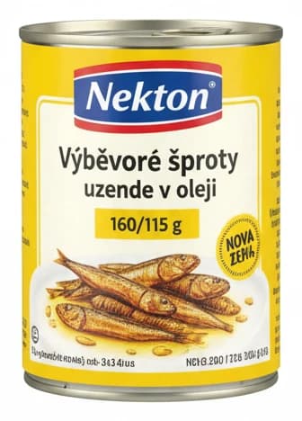 Nekton Výběrové šproty uzené v oleji 160/115g