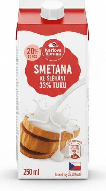 Smetana ke šlehání 33% Karlova Koruna