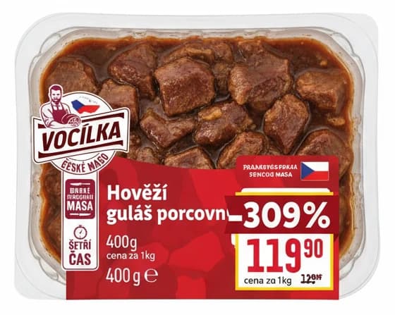 Hovězí guláš porcovaný 400g