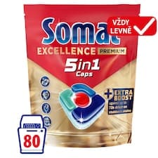 Somat Excellence Premium 5in1 kapsle do automatické myčky nádobí 80 ks 1488g