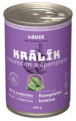 Louie Konzerva pro psy - Králík s kuřecím a špenátem 400.0 g