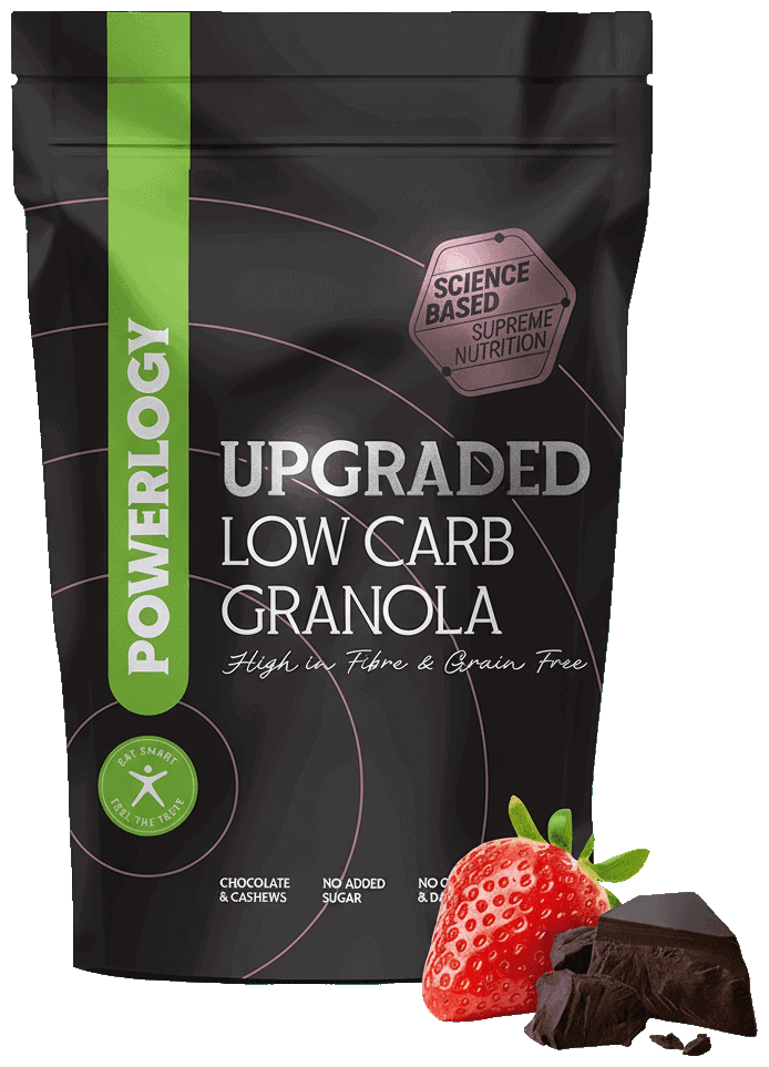 Powerlogy Upgraded low carb granola čokoláda a jahoda