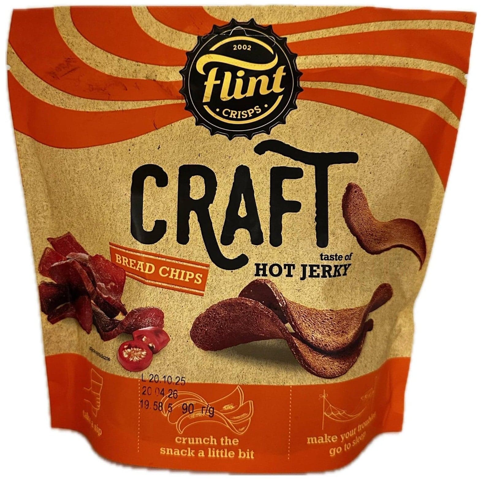 Flint Craft Žitné krutony–vlnky s příchutí pálivé Jerky