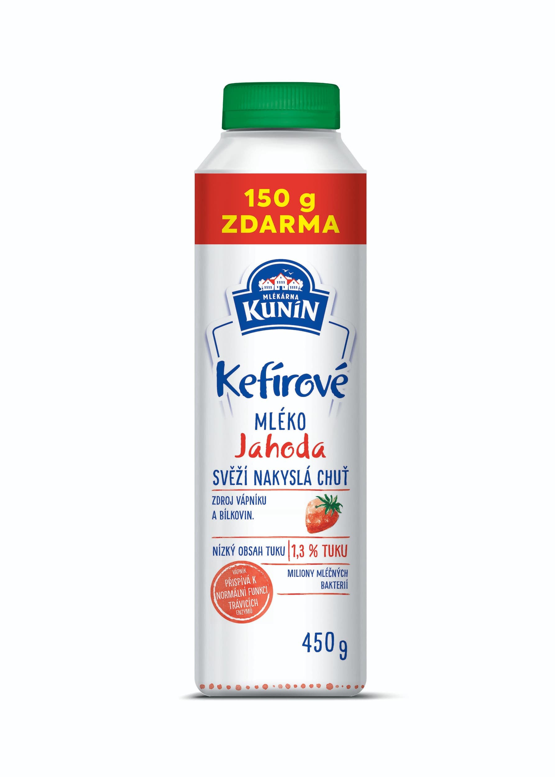 Kunín Kefírové mléko jahoda 450g