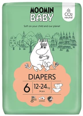 Moomin baby Maxi eko pleny, vel. 6 (12–24 kg)