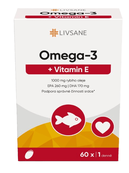 LIVSANE Omega-3 + Vitamin E tob.60