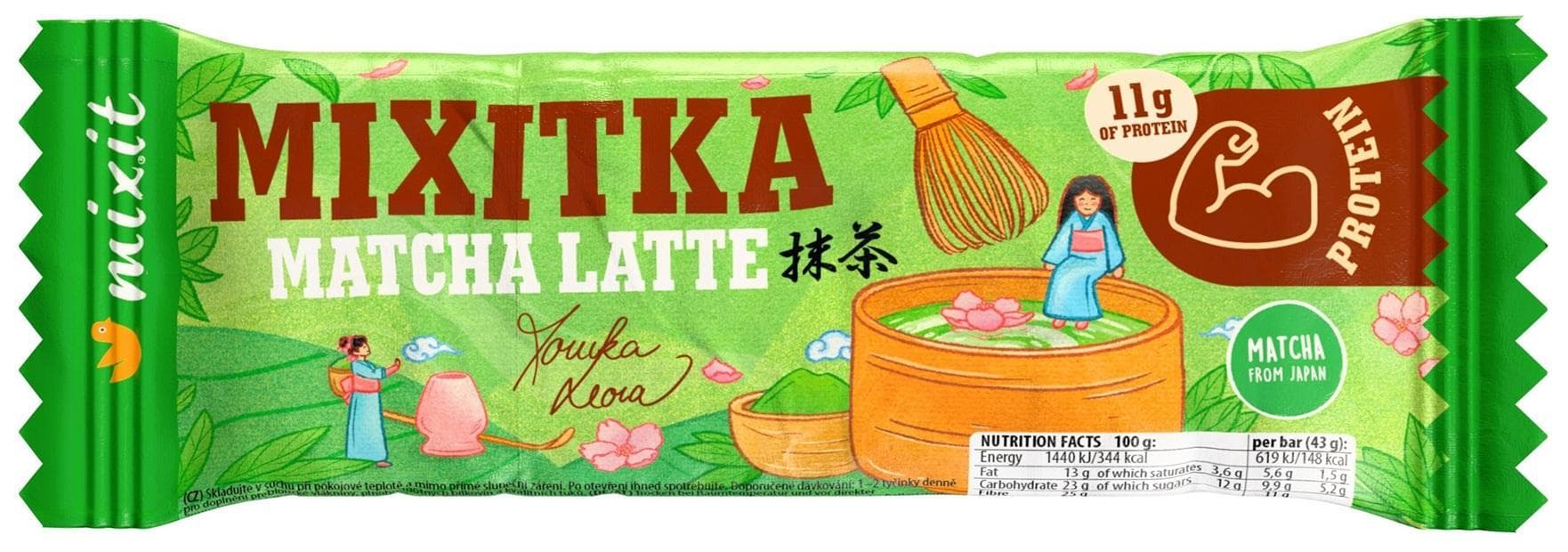 Mixit Prebiotická Mixitka Moniky Leové bez lepku – Matcha latte s proteinem 43 g