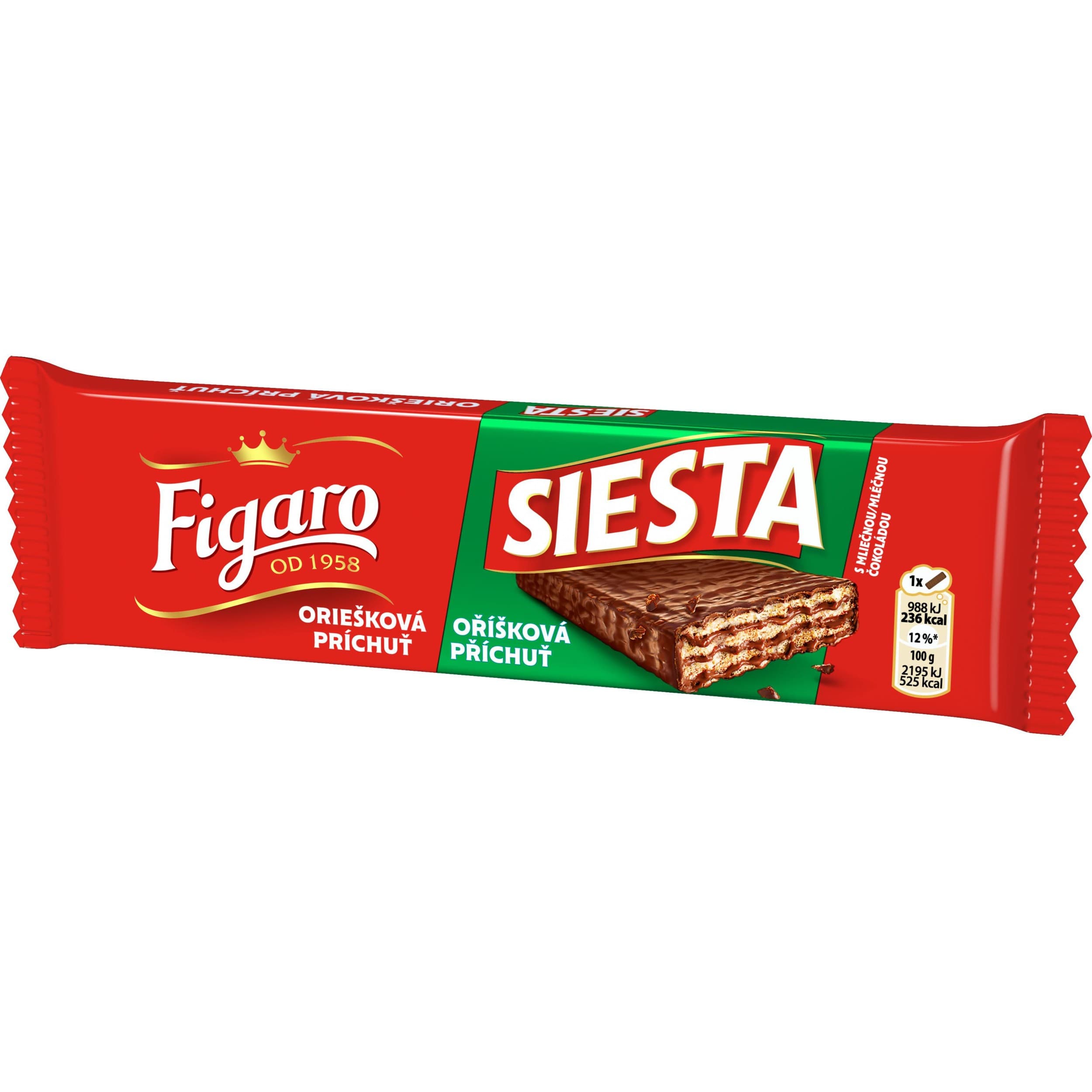 Figaro Siesta oplatka s lískooříškovou náplní, mléčná čokoláda 45g
