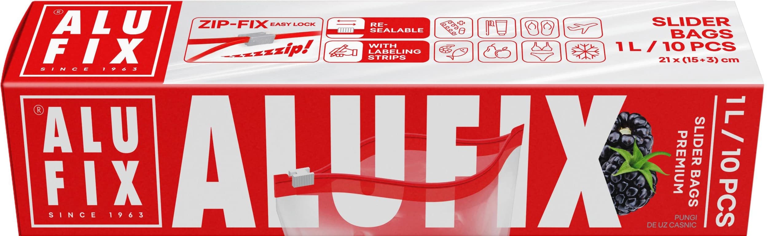 Alufix Sáčky se zipem 1 l, 10ks