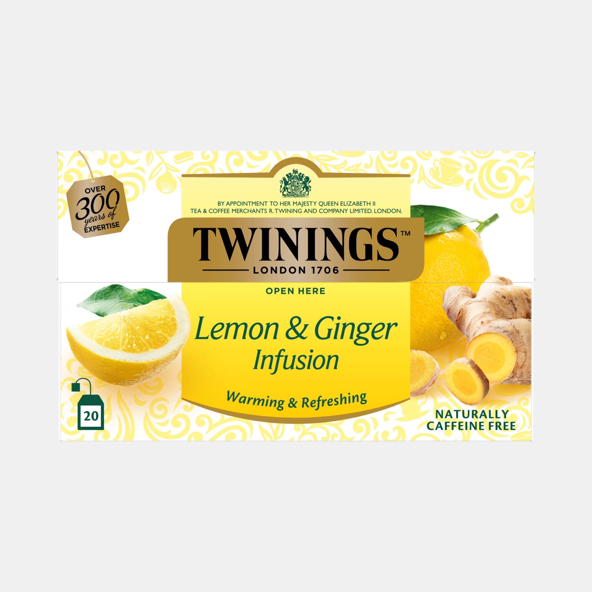 Twinings Lemon & Ginger bylinný čaj 20x1,5g