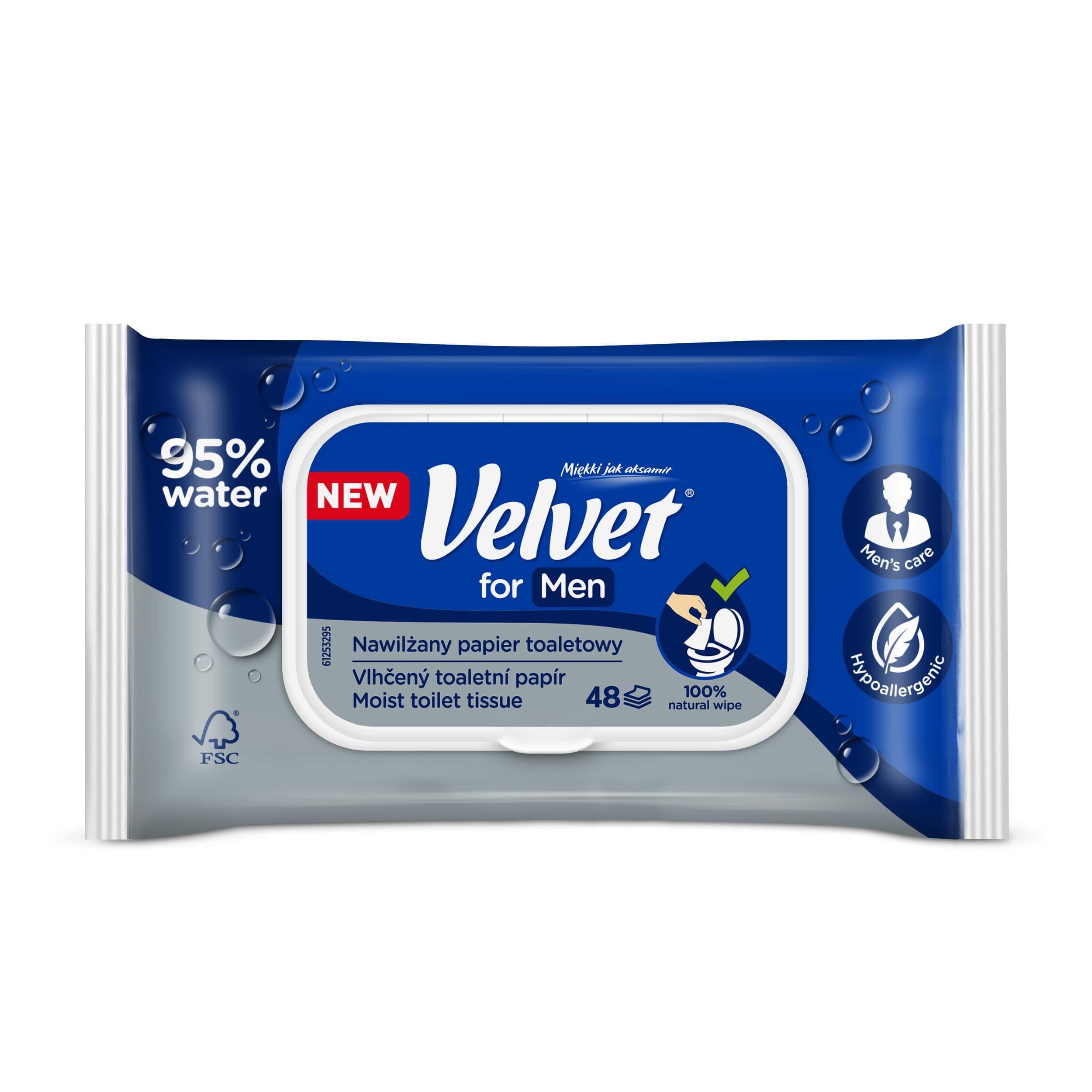 Velvet Vlhčený toaletní papír for MEN 48 ks