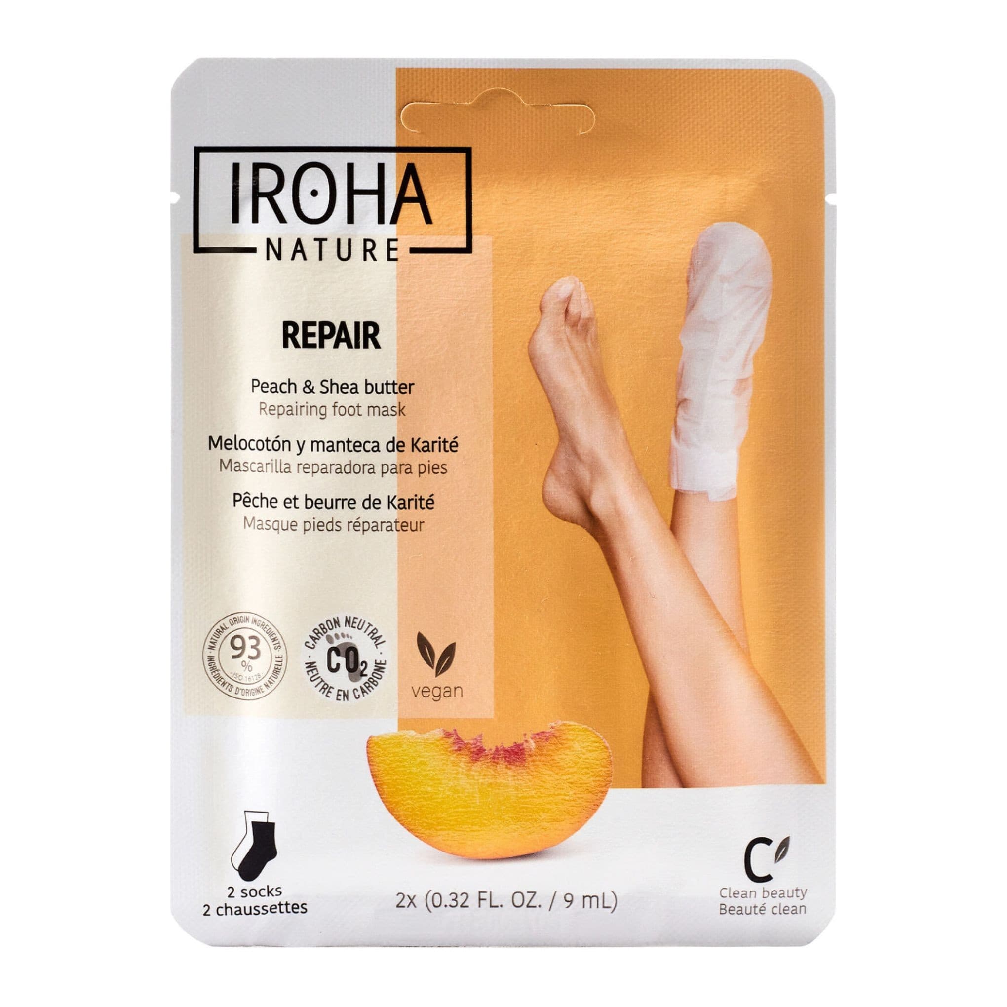 Iroha Nature maska na nohy Peach and shea butter 2x9ml