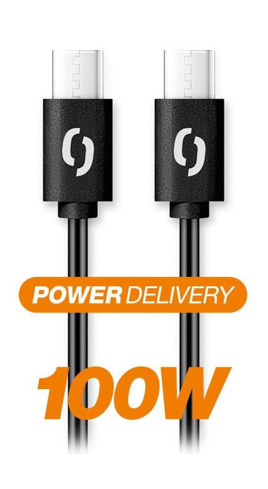 Aligator Datový kabel POWER 100W, USB-C/USB-C 5A, 2,5m černý
