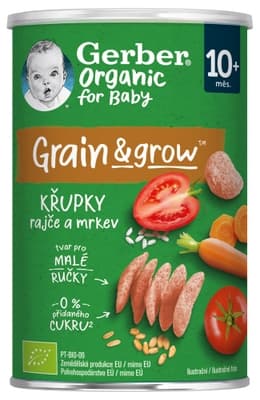 Gerber BIO Organic křupky s rajčaty a mrkví