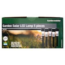 Garden meister Plastová zahradní LED solární lampa 5 ks