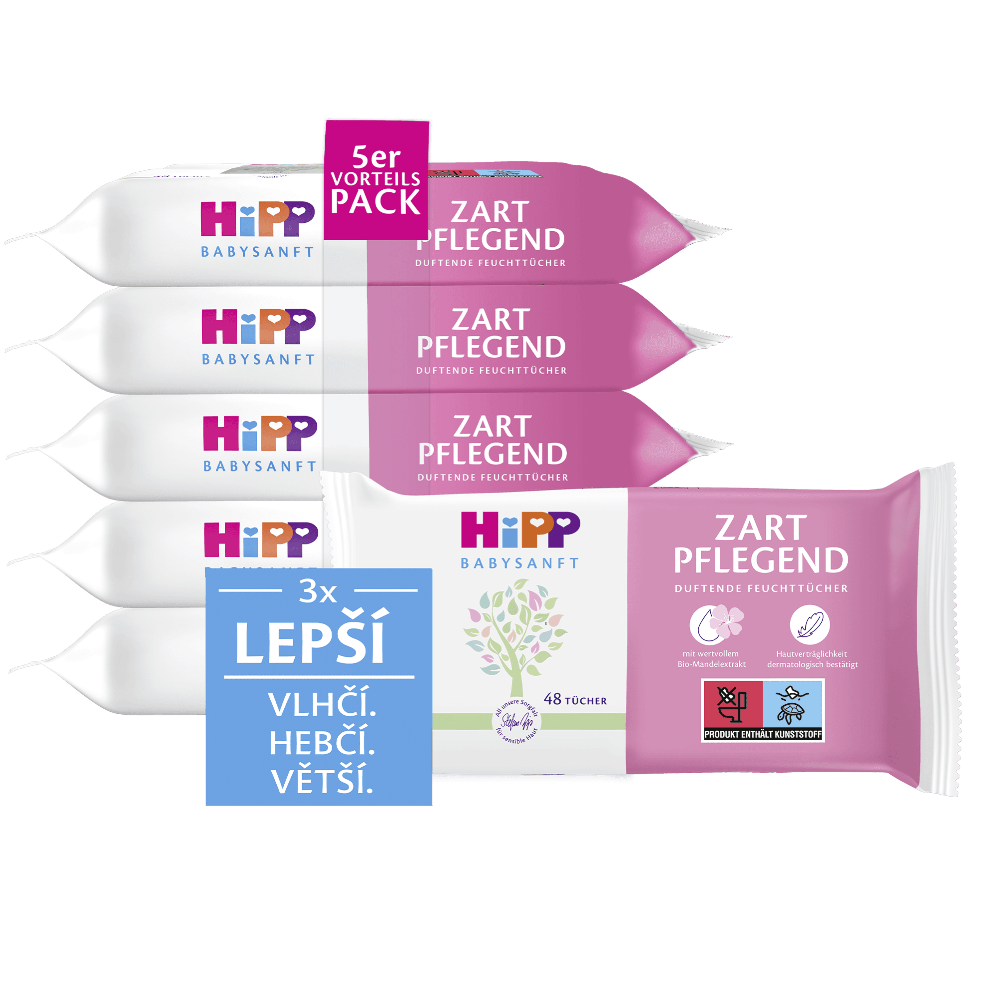 HiPP Babysanft Čistící vlhčené ubrousky 5×48 ks 240 ks