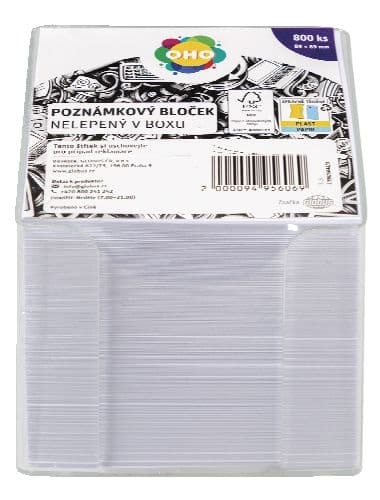 OHO Poznámkový bloček nelepený 800 listů