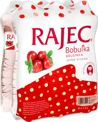 Rajec Pramenitá voda Brusinka jemně sycená 6x1,5l