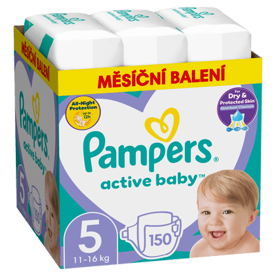 Pampers Plenky Active baby, vel. 5 (11-16 kg), 3x50ks