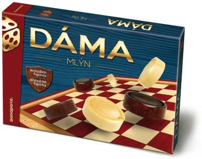Bonaparte Společenská hra 2v1 (Dáma, Mlýn dřevěné kameny)