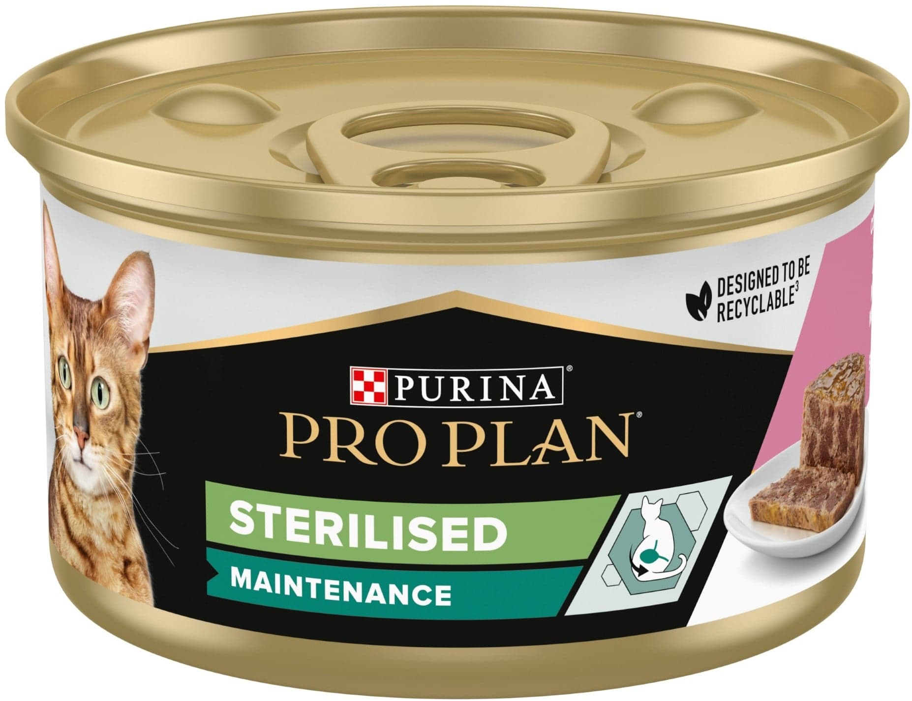 Pro Plan Sterilised konzerva pro kočky tuňák, losos paštika