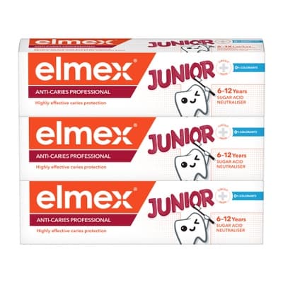 Elmex Anti-Caries Professional Junior zubní pasta pro děti ve věku 6-12 let (3x 75 ml) 225.0 ml