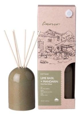 Emocio Difuzér keramický Lime Basil & Mandarine, zelená, vonná stébla