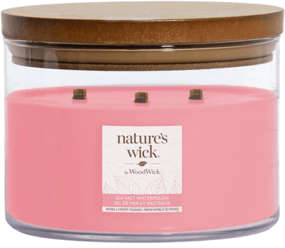 Wood Wick Vonná svíčka ve skle velká, 3 knoty Salt Watermelon