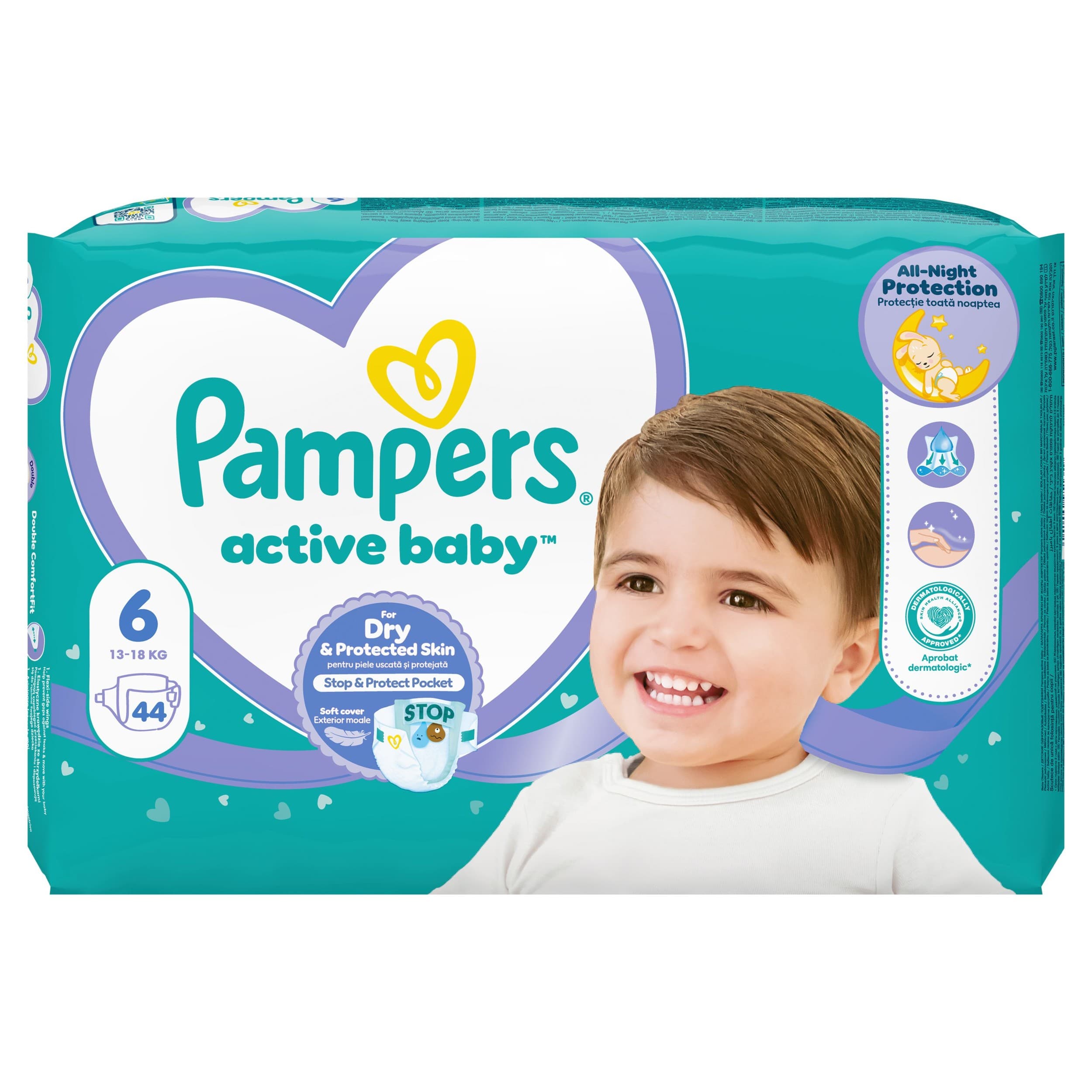 Pampers Active Baby-Dry dětské plenky velikost 6, 44 ks