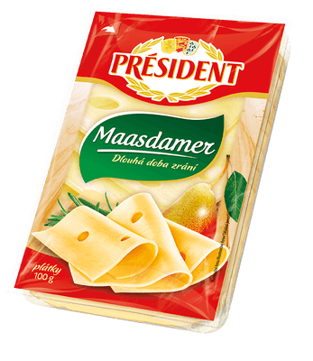 Président Maasdamer plátkový sýr