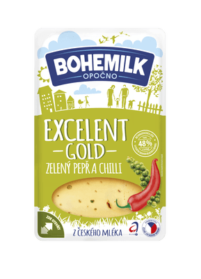 Bohemilk Excelent Gold 48% pepř-chilli plátky