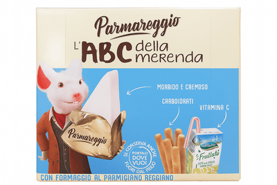 Parmareggio Svačinka sýr formaggino, cracker a ovocný nápoj