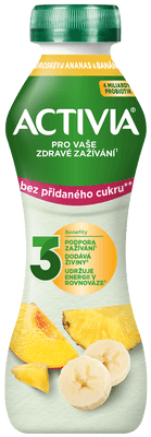 Activia Probiotický jogurtový nápoj broskev, ananas a banán