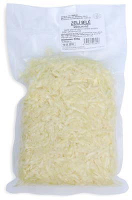 Zelí hlávkové bílé krouhané, vakuové balení