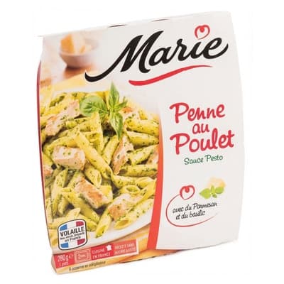 Marie Penne s kuřecím masem a pestem