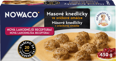 Nowaco Masové knedlíčky ve svíčkové omáčce Nowaco