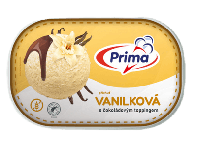 Prima Vanilková zmrzlina s čokoládovým toppingem