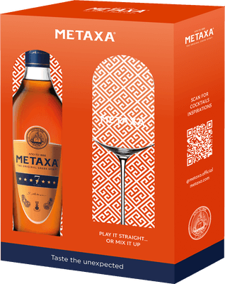 Metaxa 7* (40%) + sklenice (dárkové balení)