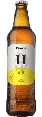 Primátor 11, světlý ležák, sklo