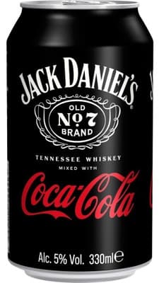 Coca-Cola Jack Daniel's Tennessee Whiskey a Coca-Cola alkoholický míchaný nápoj 330ml