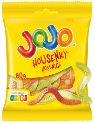Jojo Housenky želé bonbóny s ovocnými příchutěmi
