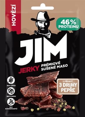 Jim Jerky Hovězí 3 pepře