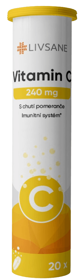 LIVSANE Vitamin C 240mg šumivé tablety pomeranč 20ks