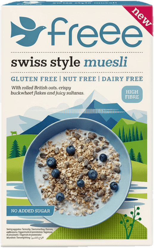 Freee Swiss style müsli bez lepku, mléka a ořechů