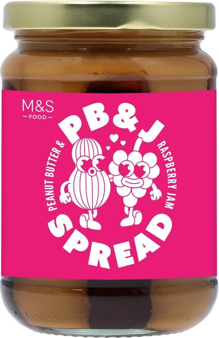 Marks & Spencer Jemná arašídová pomazánka s malinovým džemem