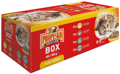 Propesko kapsa kočka mix masa a ryby box 48x100g