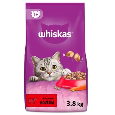 Whiskas Granule hovězí pro dospělé kočky 3.8 kg